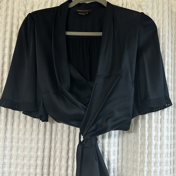 BCBG silk wrap blouse black - Picture 5 of 7